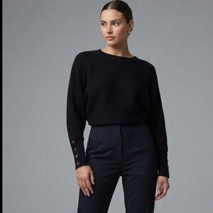 Philosophy Black Batwing Sleeve Ribbed Sweater